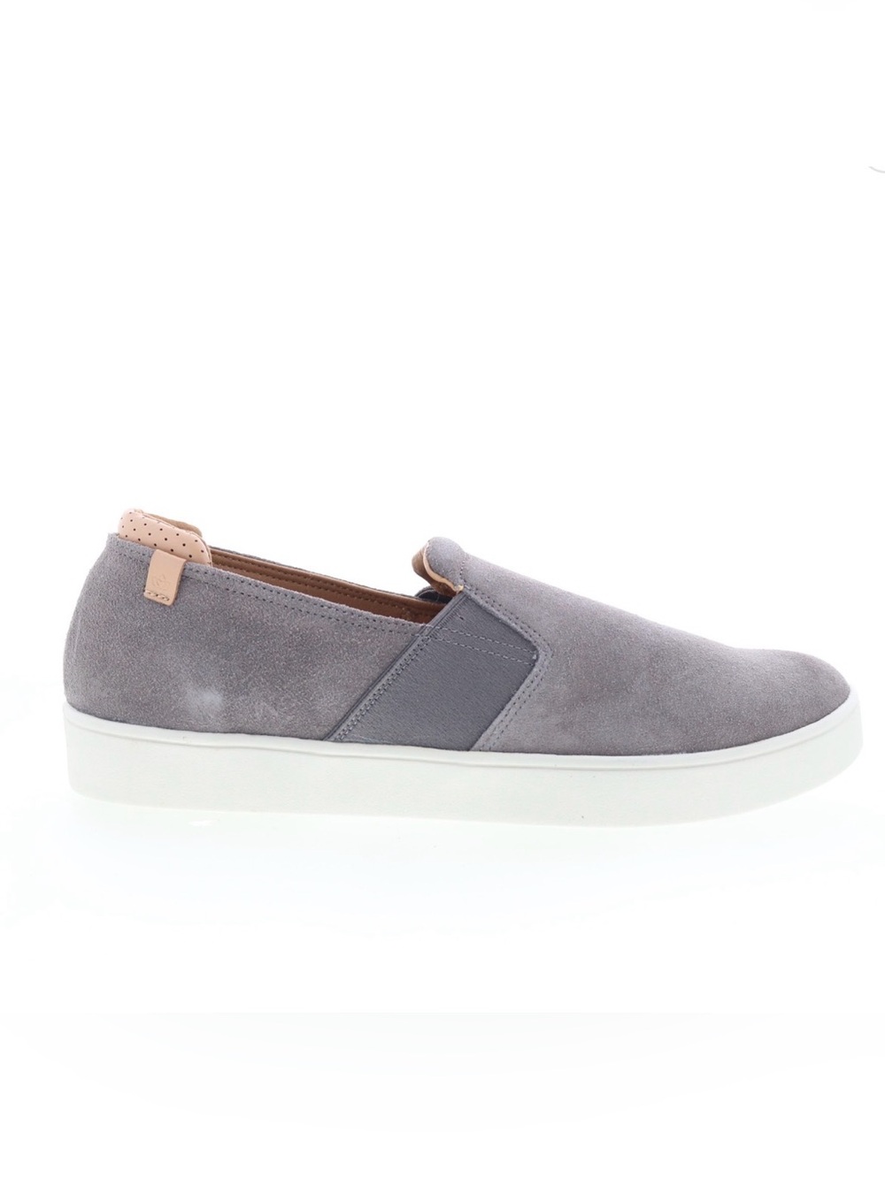 Spenco Backside Slip-On Mens Gray Soft Suede Lifestyle Snearker Shoes Sz 8D